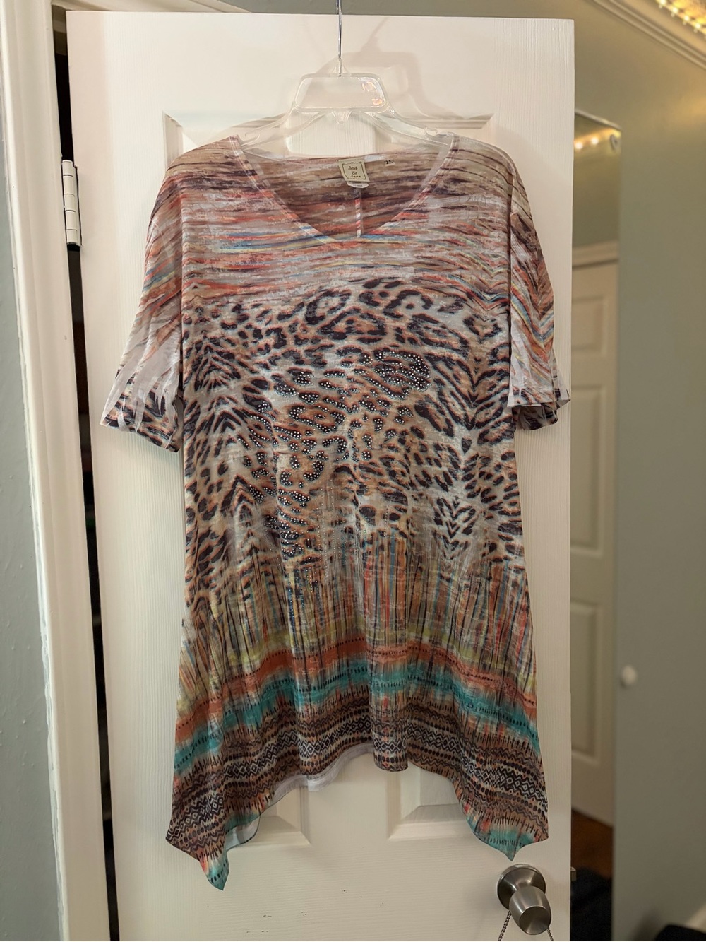 ✨ VINTAGE Y2K JESS & JANE RHINESTONE LEOPARD TUNIC ✨